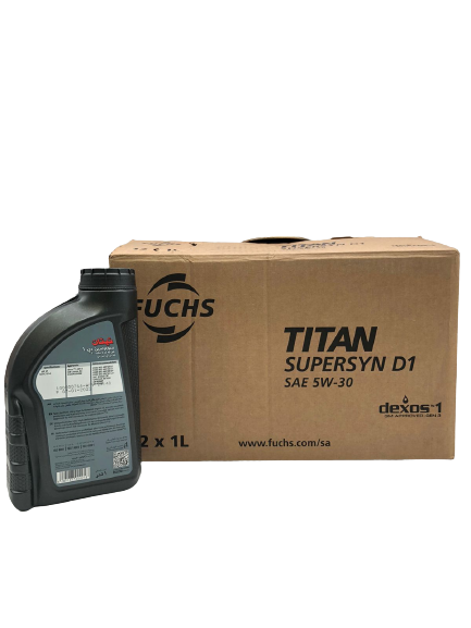 كرتون زيت محرك فوكس تيتان (Fuchs Titan) لزوجة 5W-30 يحتوي على 12 عبوة