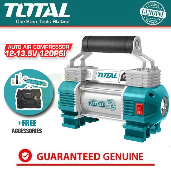 TOTAL heavy-duty double cylinder auto air compressor
