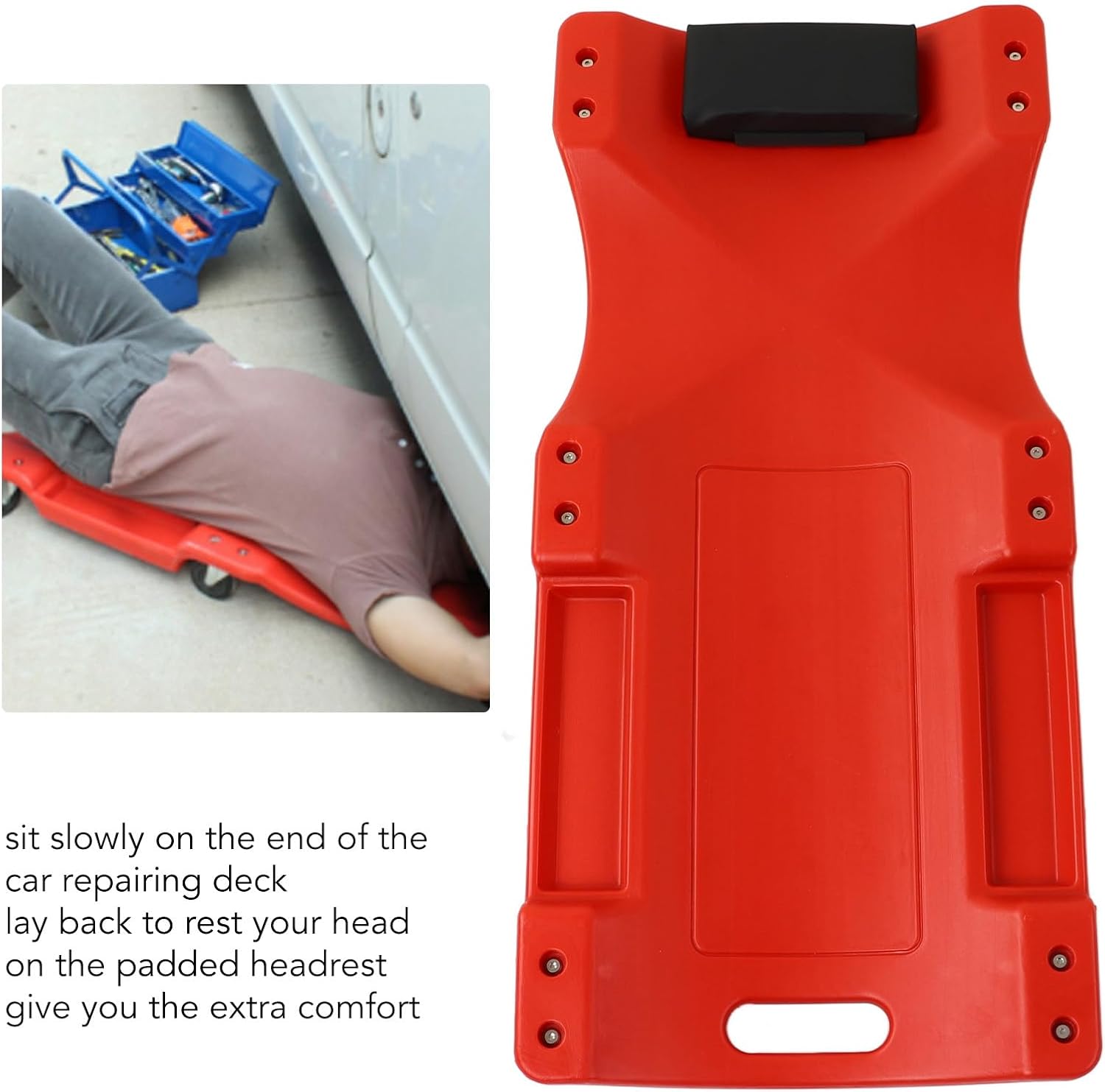 JTC mechanic creeper in red