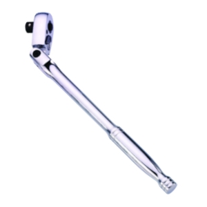 JTC flexible head ratchet wrench displaying its silver chrome polished handle shaft