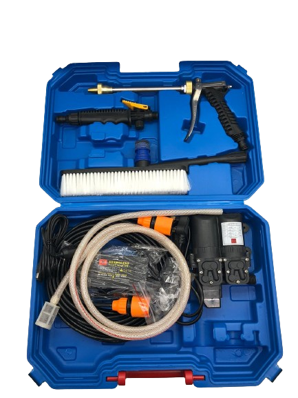 Tawa car wash pump in an organized blue case