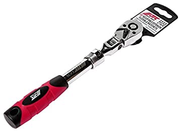 JTC 3/8-inch drive flexible head extendable ratchet showcasing its polished