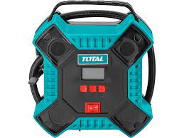 TOTAL 12V DC digital automatic air compressor tool with its teal and black square body layout