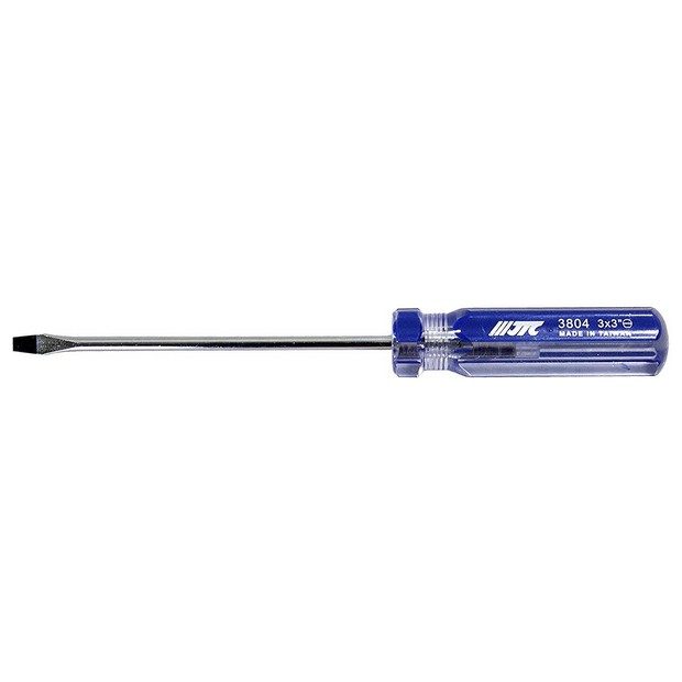 JTC slotted screwdriver displaying its polished steel shank