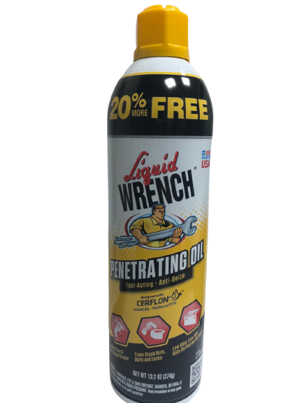 عبوة بخاخ زيت ليكويد رينش المخترق ومزيل الصدأ (Liquid Wrench Penetrating Oil) البيضاء الأصلية بحجم 374 جرام