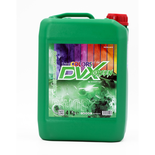 A green plastic gallon container with a red cap, 4KG capacity.