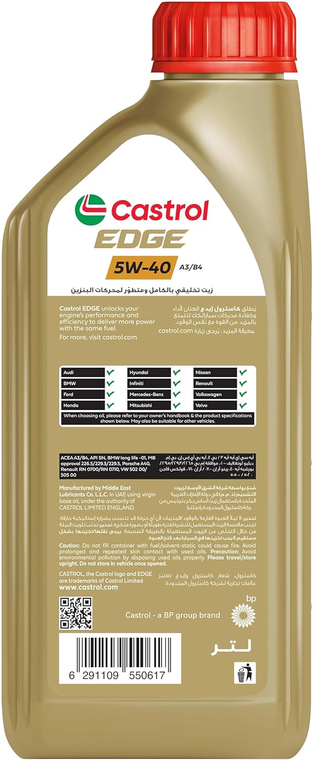 Castrol EDGE 5W-40 Full Synthetic Oil - 1L | CarBoost