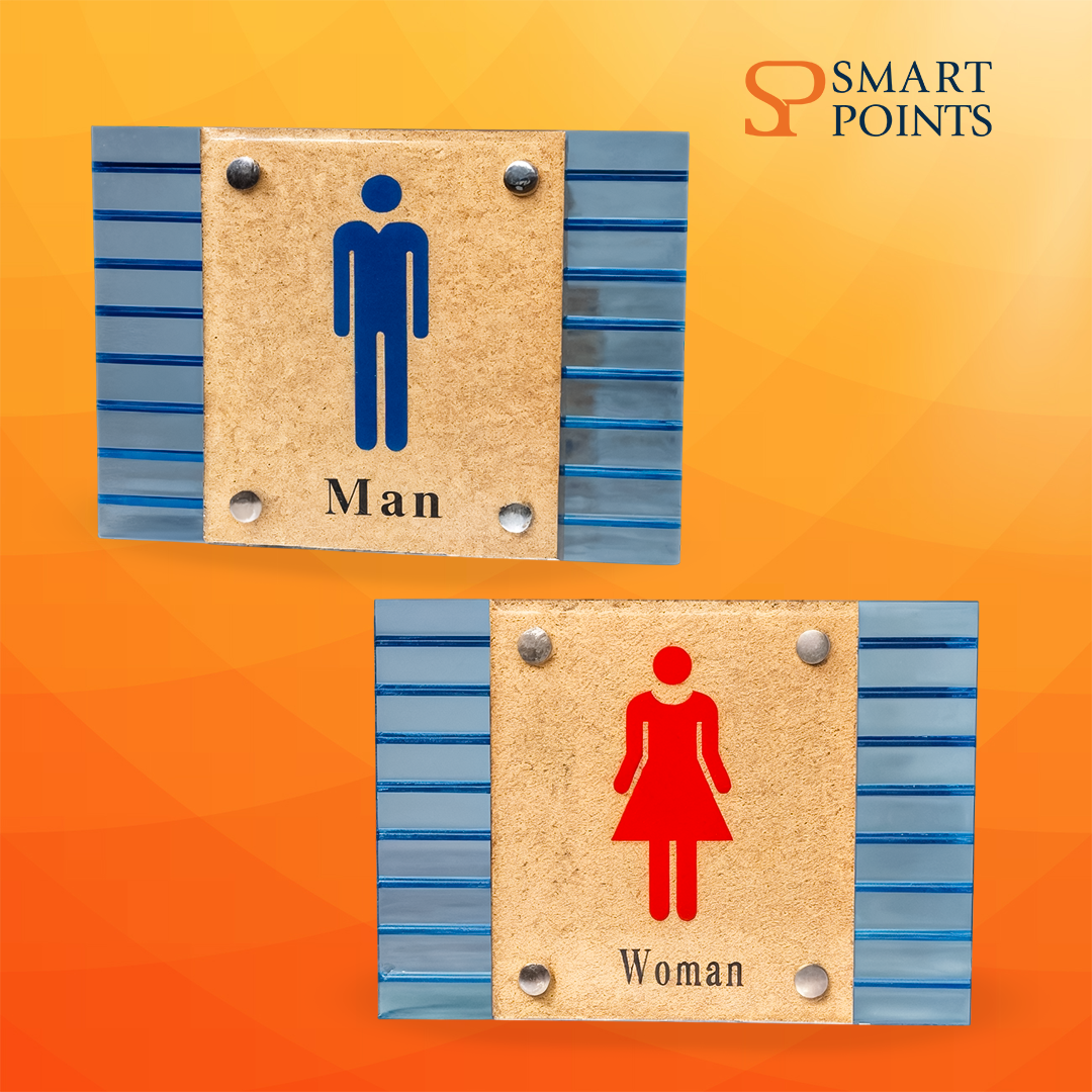  Guiding Board for Men/Women – Restroom Sign 