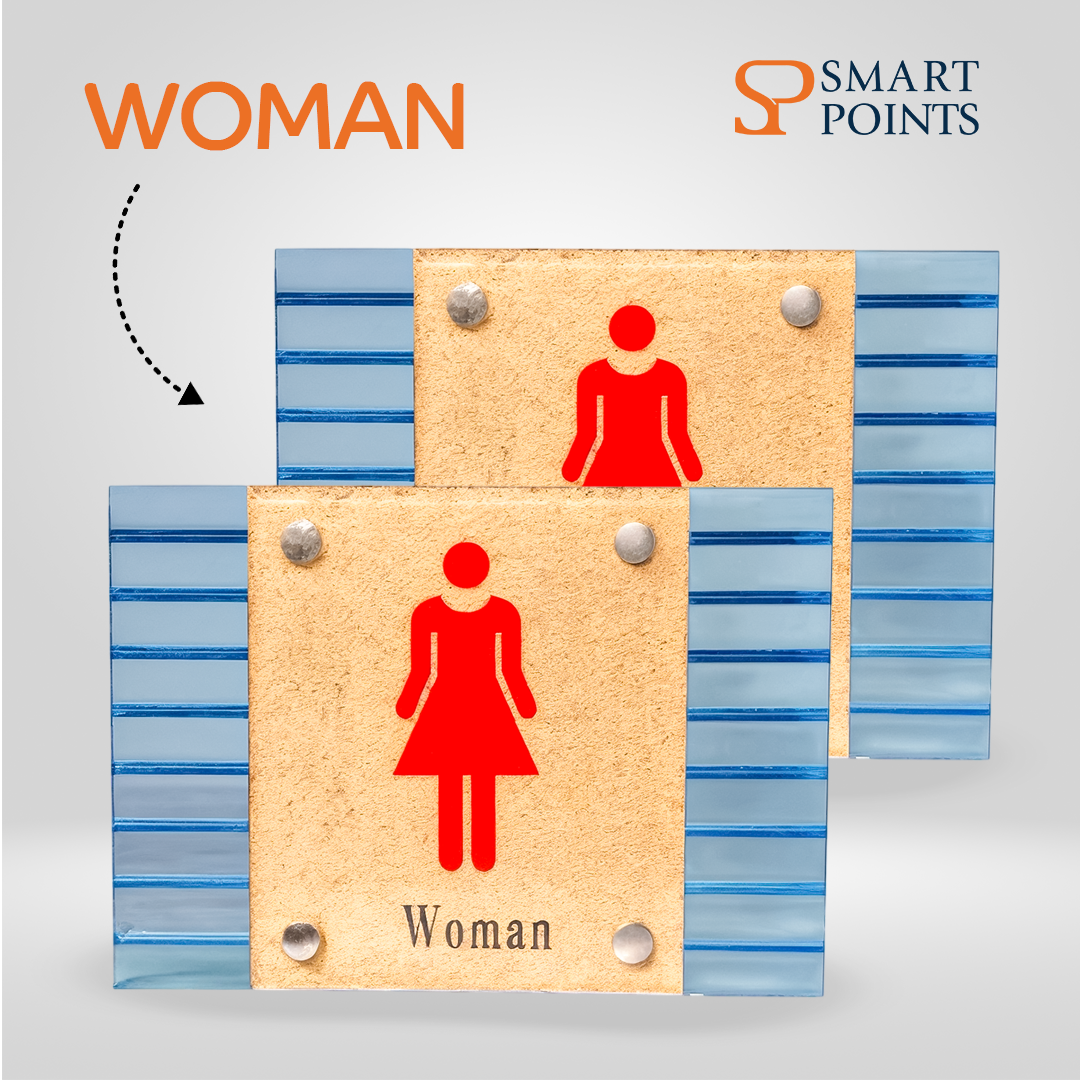  Guiding Board for Men/Women – Restroom Sign 