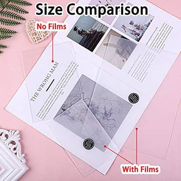  15 Pieces Clear Acrylic Sheets 0.04 inch Thickness 8 x 10 Inches Transparent Square Panel Sheets with Protective Film for Picture Frame, Display Projects, DIY Craft 