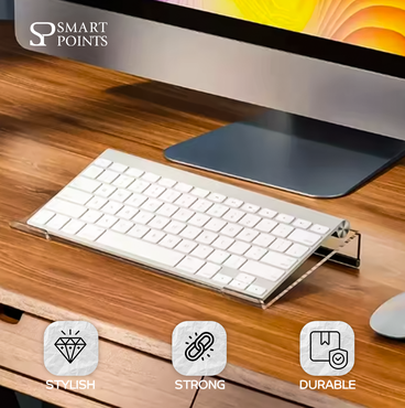  Clear Acrylic Keyboard Stand – Ergonomic Desk Organizer (29.9 × 13.3 × 3.9 cm) 