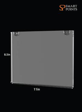  Acrylic Wall Mount Sign Holder 8.5 x 11 Horizontal 12 Pack, Clear Paper Document Holder, Wall Mount Ad Frame with 3m Tape Adhesives & Screws for Office, Home, Store, Restaurant 