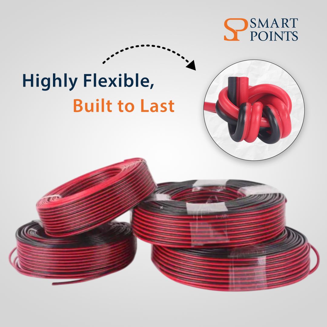  Premium Red & Black Wire Cable Roll – Flexible Copper Core (High Durability) 