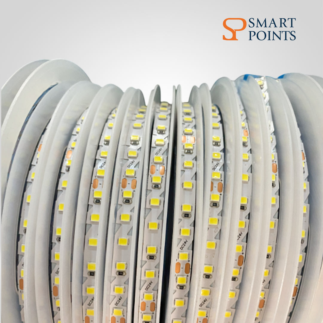   شريط إضاءة LED متعرج – مرن 12 فولت (5 أمتار، أبيض / أبيض دافئ) 