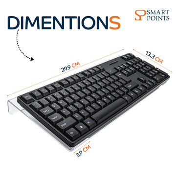  Clear Acrylic Keyboard Stand – Ergonomic Desk Organizer (29.9 × 13.3 × 3.9 cm) 