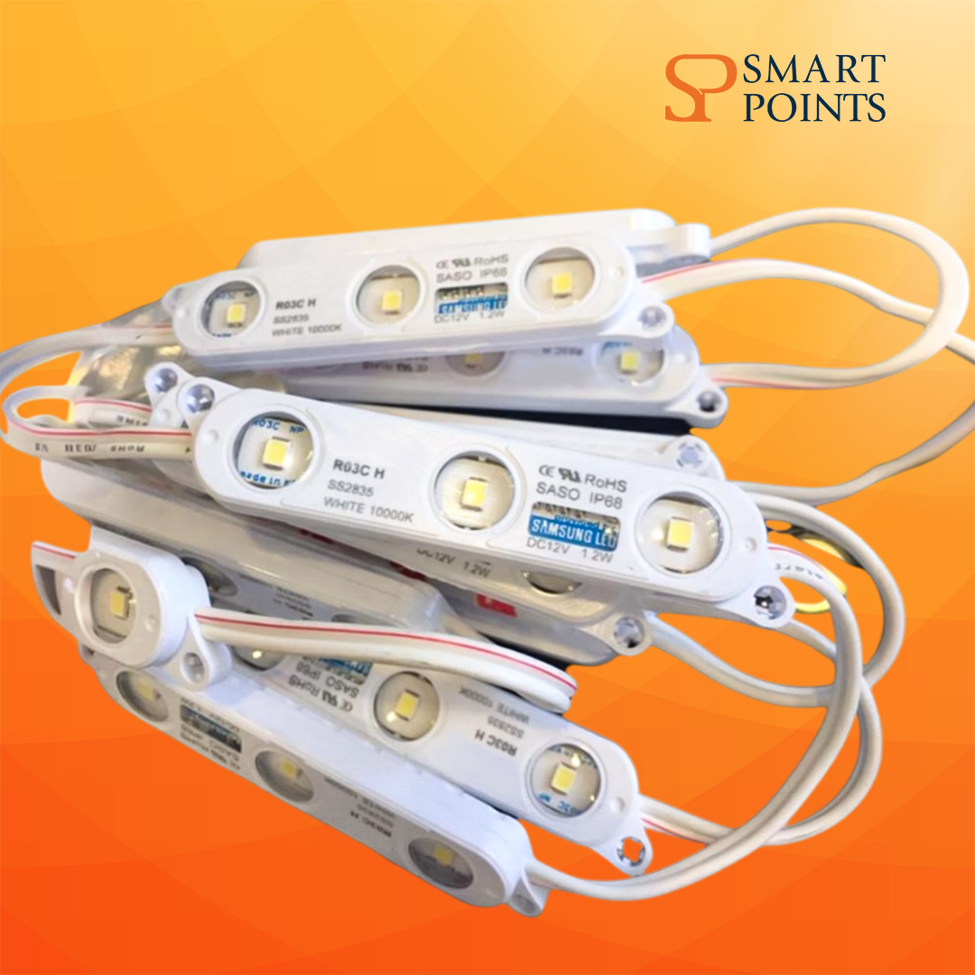  وحدة إضاءة LED سامسونج SS2835 – 12 فولت – 3 ليد – مقاومة للماء IP68 