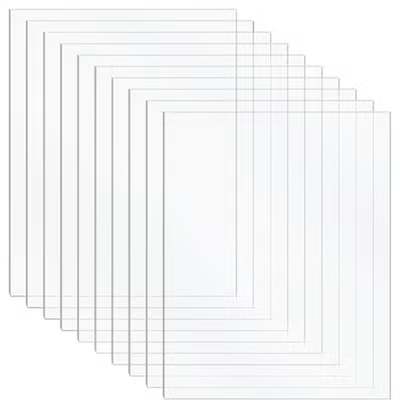  10pcs Acrylic Sheet 1mm Clear Acrylic Plexiglass Plastic Sheets for Crafts, 1mm Acrylic Plastic Sheet for Painting, Picture Frame, Printing etc(15 x 10cm) 