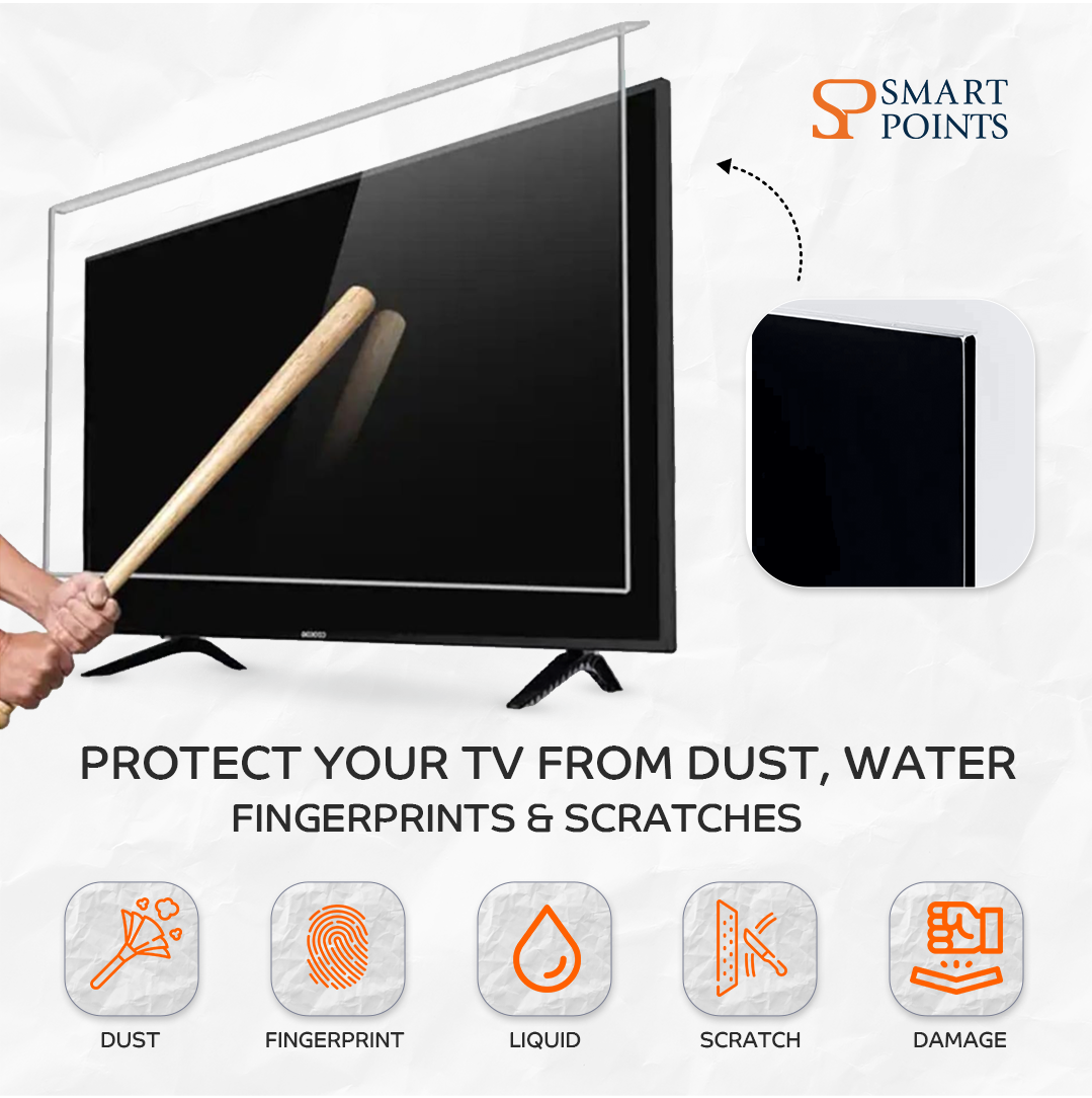  درع شاشة التلفزيون 55 بوصة من سمارت بوينتس – من الأكريليك المقاوم للكسر والخدوش، مقاوم للغبار والسوائل 