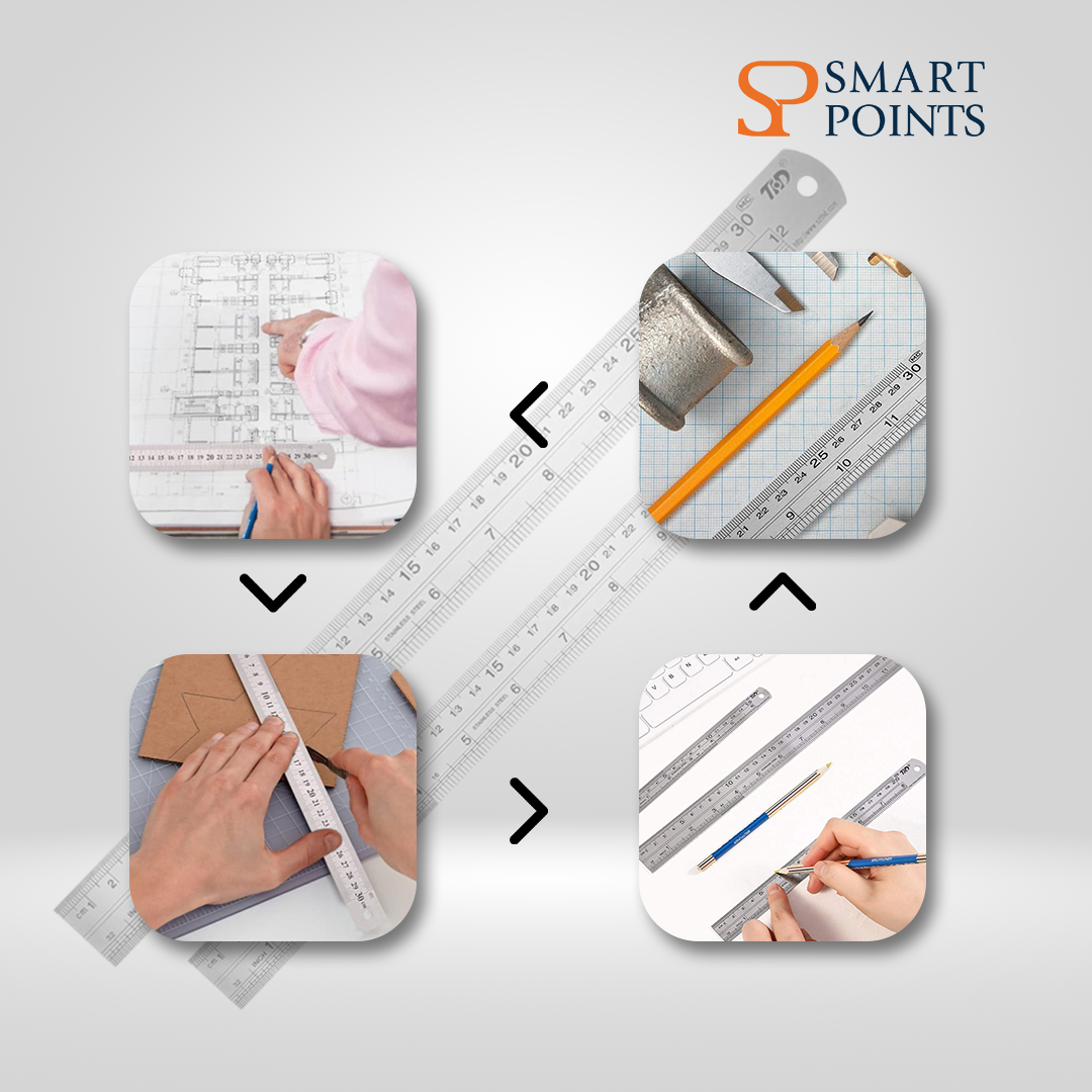  مسطرة استانلس ستيل – 30 سم / 100 سم 