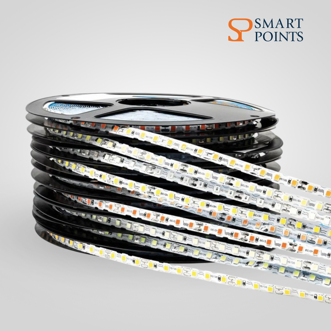   شريط إضاءة LED – مرن ومقاوم للماء (12 فولت، بطول 5 أمتار، متوفر بـ 10 ألوان) 