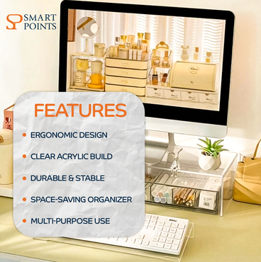  Clear Acrylic Keyboard Stand – Ergonomic Desk Organizer (29.9 × 13.3 × 3.9 cm) 