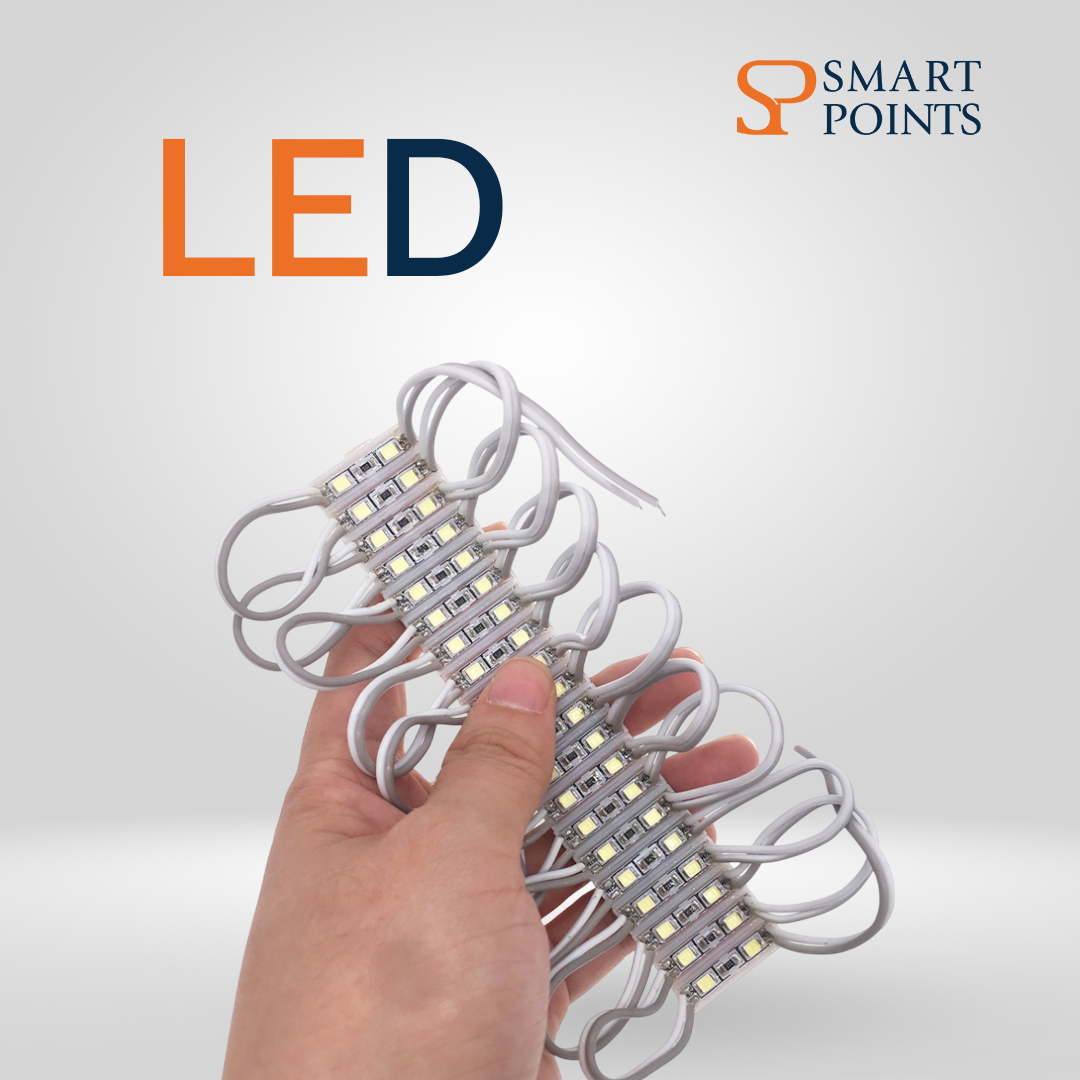  وحدة إضاءة LED – 3 شرائح – 12 فولت – ضد الماء – لون أبيض 