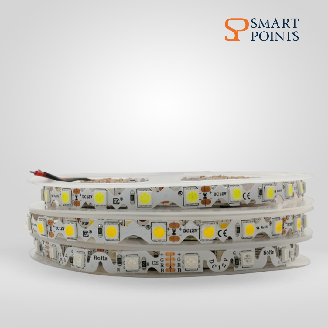  شريط إضاءة LED متعرج – مرن 12 فولت (5 أمتار، أبيض / أبيض دافئ) 
