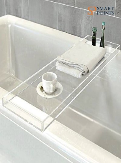  Durable Clear Acrylic Towel Tray,Lucite Bathtub Caddy 