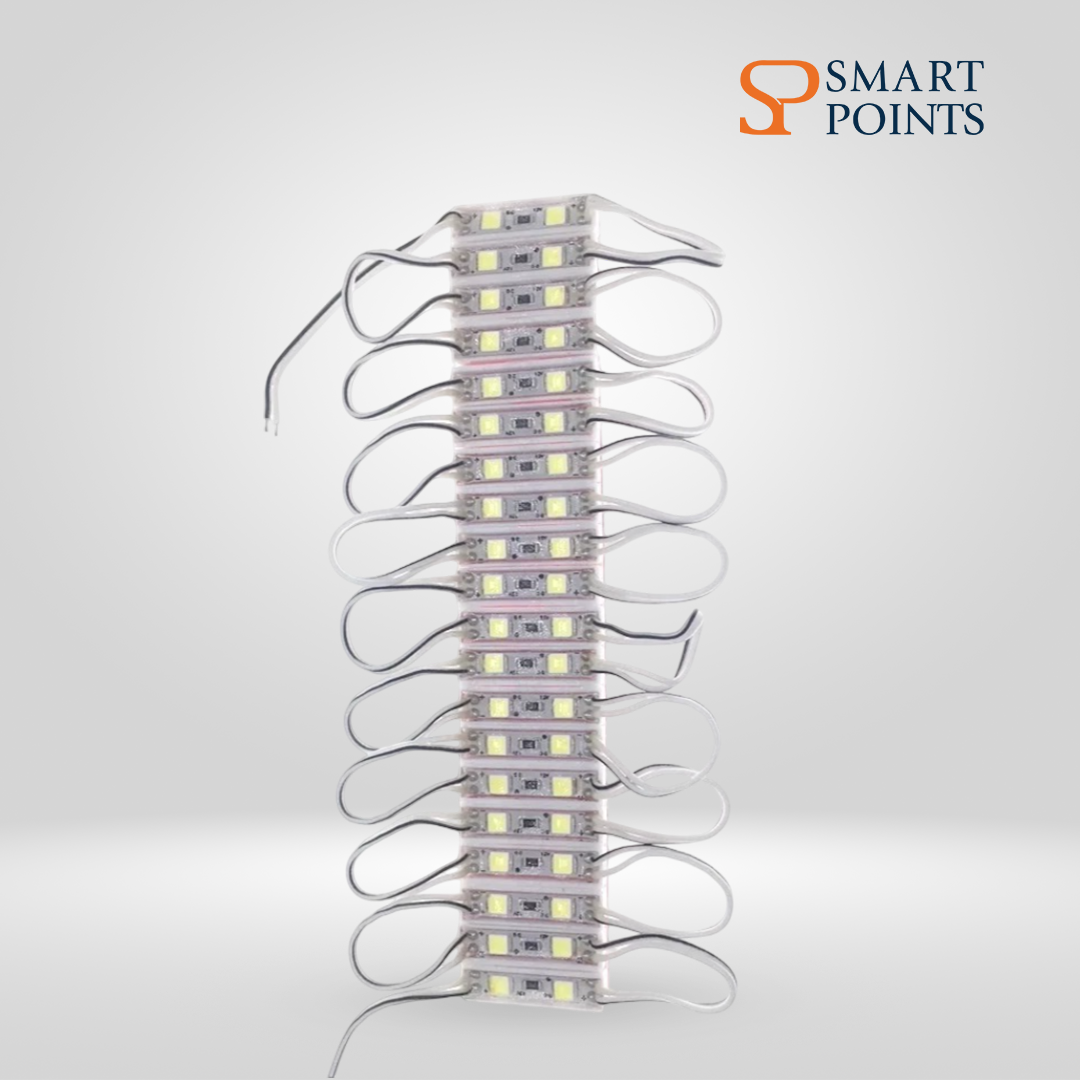  وحدة إضاءة LED – 3 شرائح – 12 فولت – ضد الماء – لون أبيض 