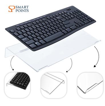  Clear Acrylic Keyboard Stand – Ergonomic Desk Organizer (29.9 × 13.3 × 3.9 cm) 