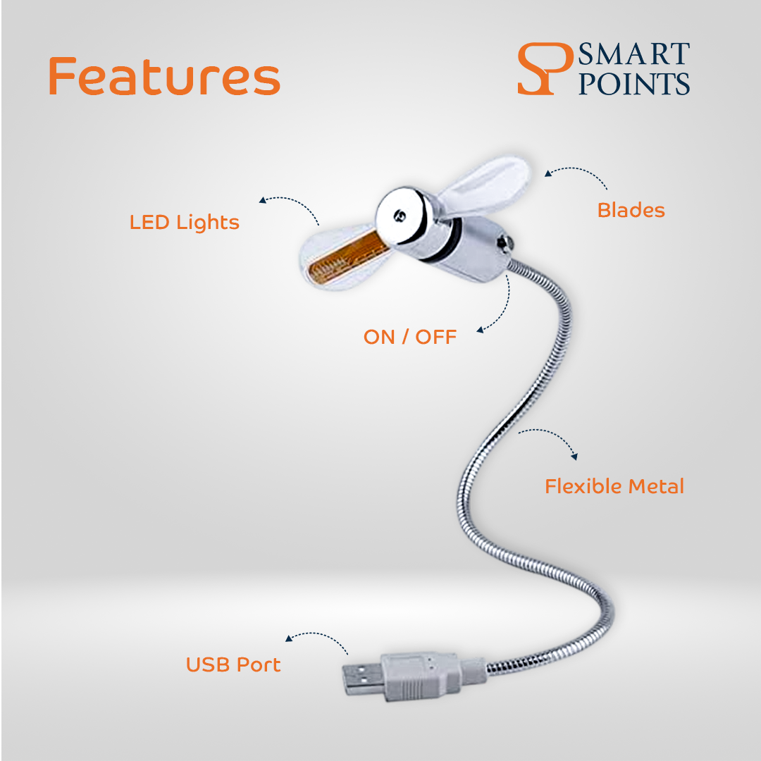  مروحة هولوجرام USB – قابلة للبرمجة برسائل LED 