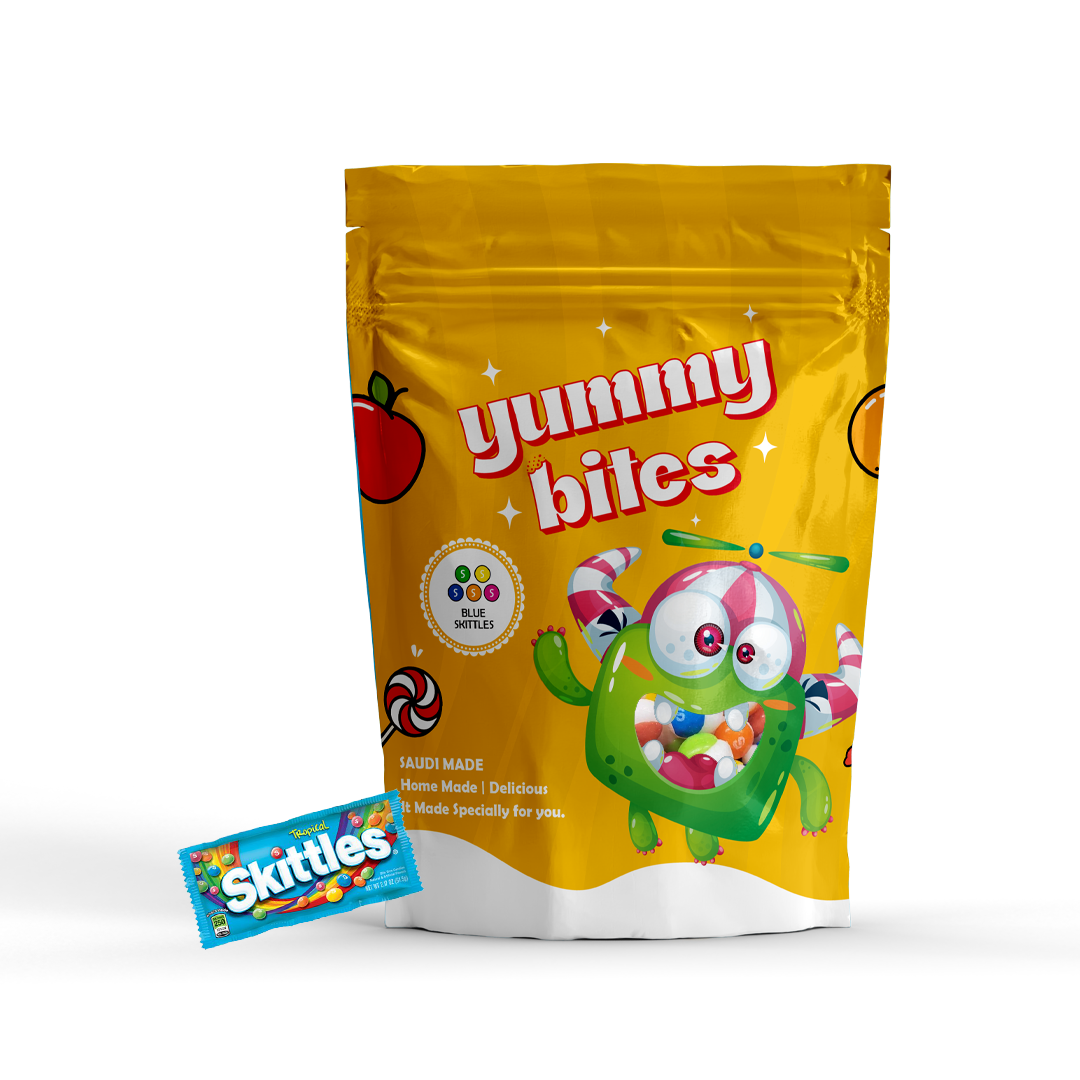 حلاوة سكيتلز الزرقاء مجففة بالتجميد من Yummy bites