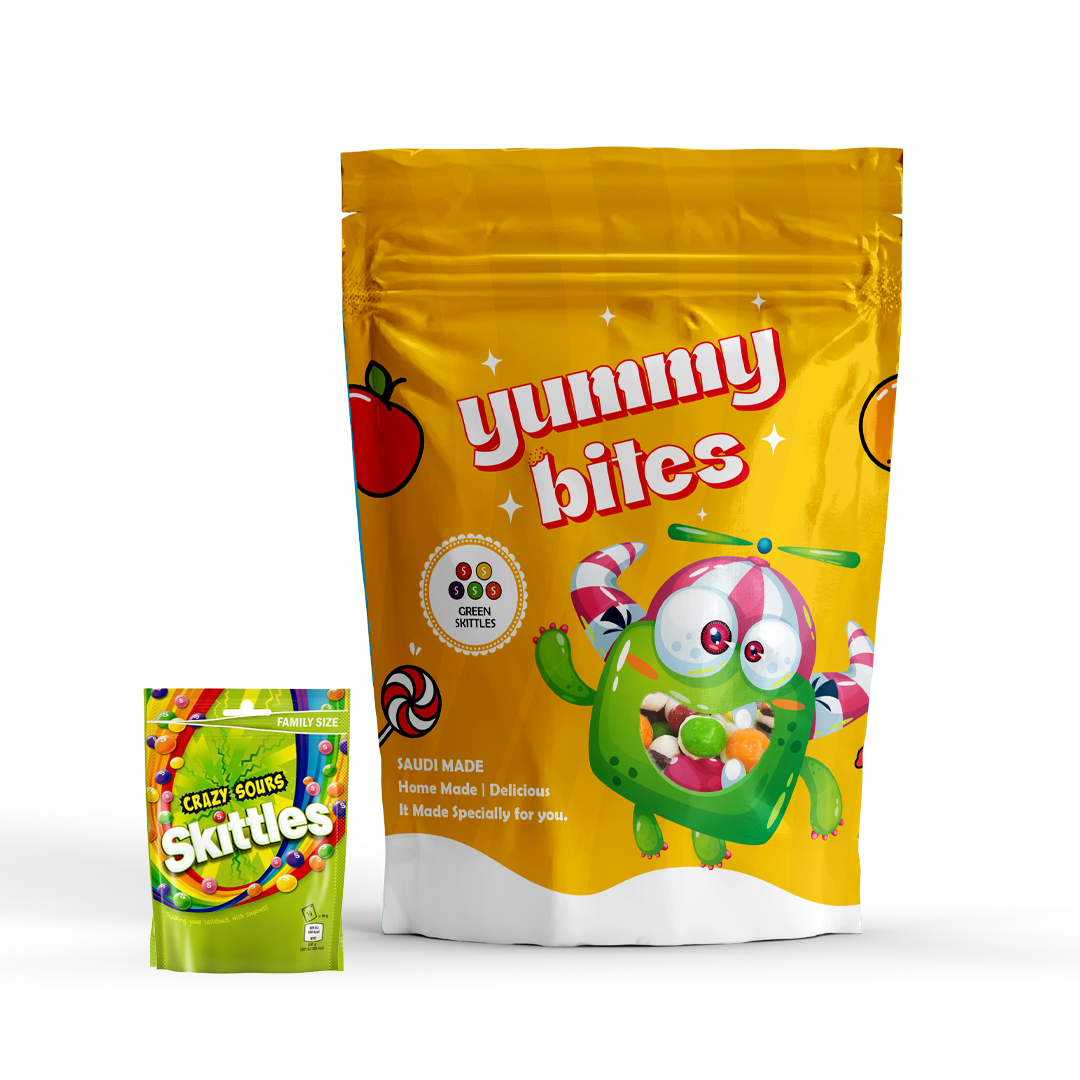 حلاوة سكيتلز الخضراء مجففة بالتجميد من Yummy bites