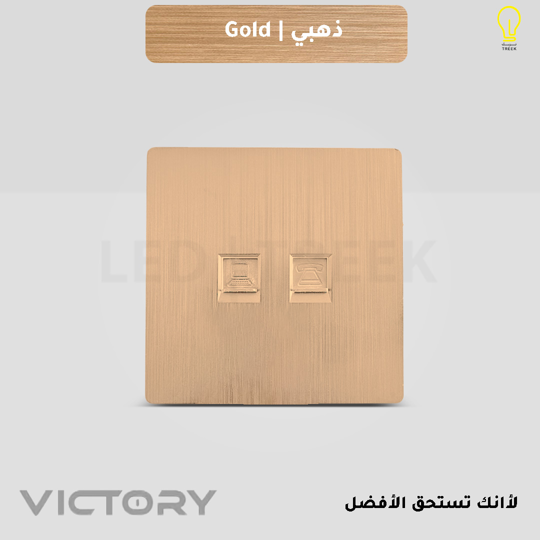  منفذ انترنت وتلفون باللون الذهبي 