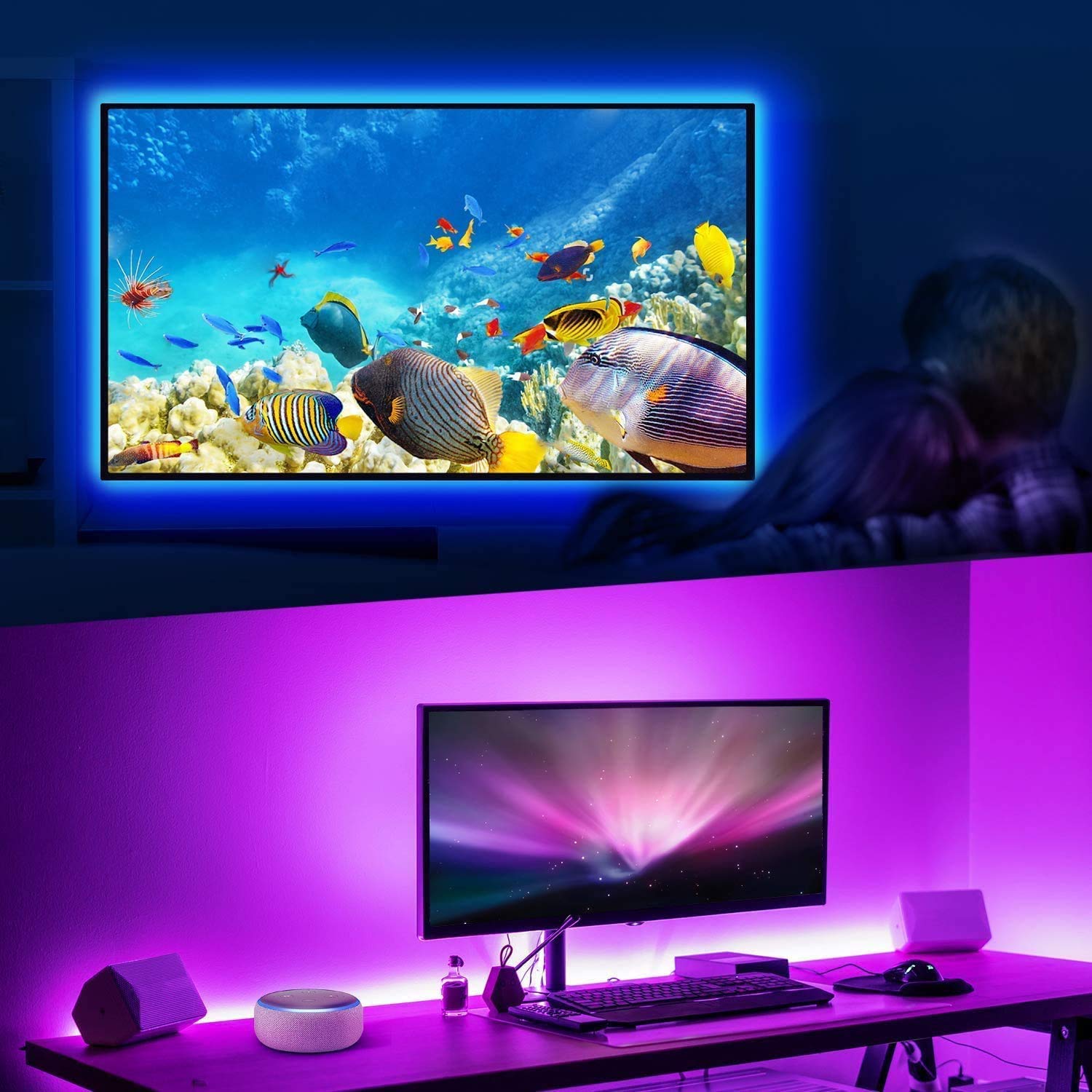  إنارة تفاعلية للشاشة + HDMI 