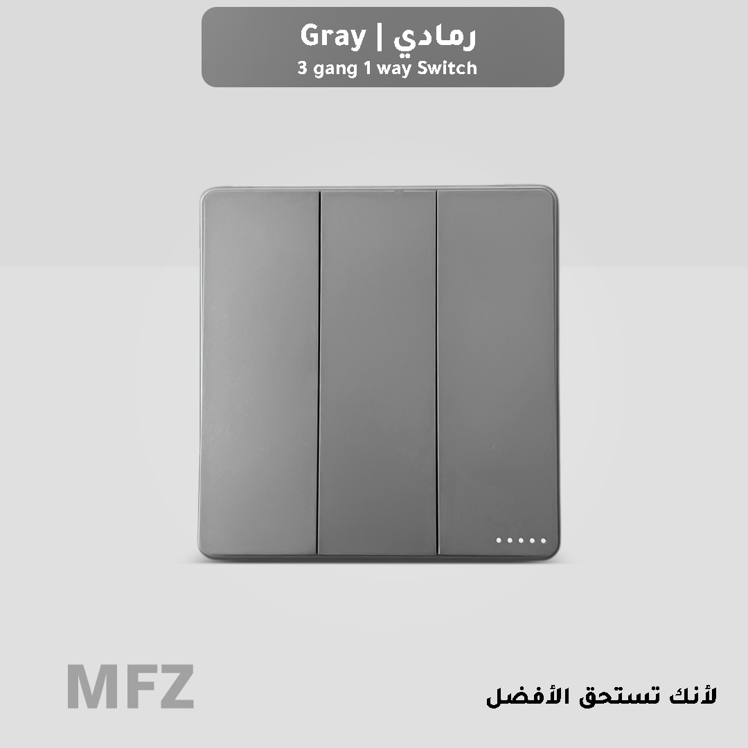 مفتاح كهرباء ثلاثي رمادي MFZ 