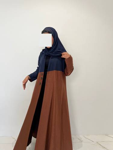 Khawaj Abaya, Brown And Navy