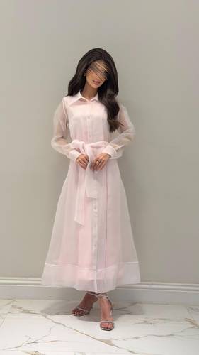 Organza dress with crepe lining