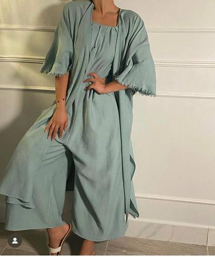 Jumpsuit With Linen Cardigan