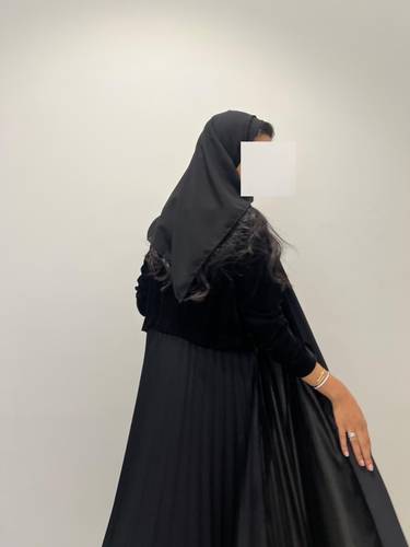 Velvet Abaya With Back Pleats