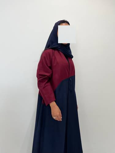 Khawaj Abaya, Maroon And Navy