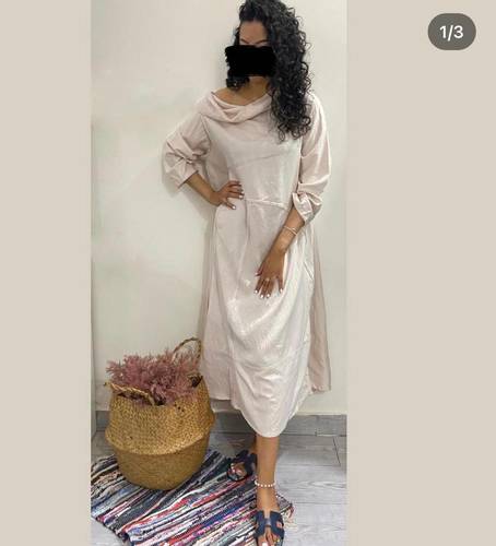 Beige Linen Jalabiya