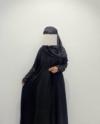 Plain Black Abaya, Crepe Fabric