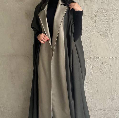 Wool Abaya With Olive Leather