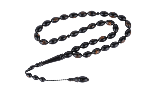 Natural Black Yusr Tasbih with Natural Inclusions