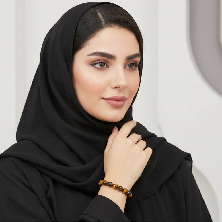اسوارة عين النمر الطبيعي الفاخر  مقاس ٨mm