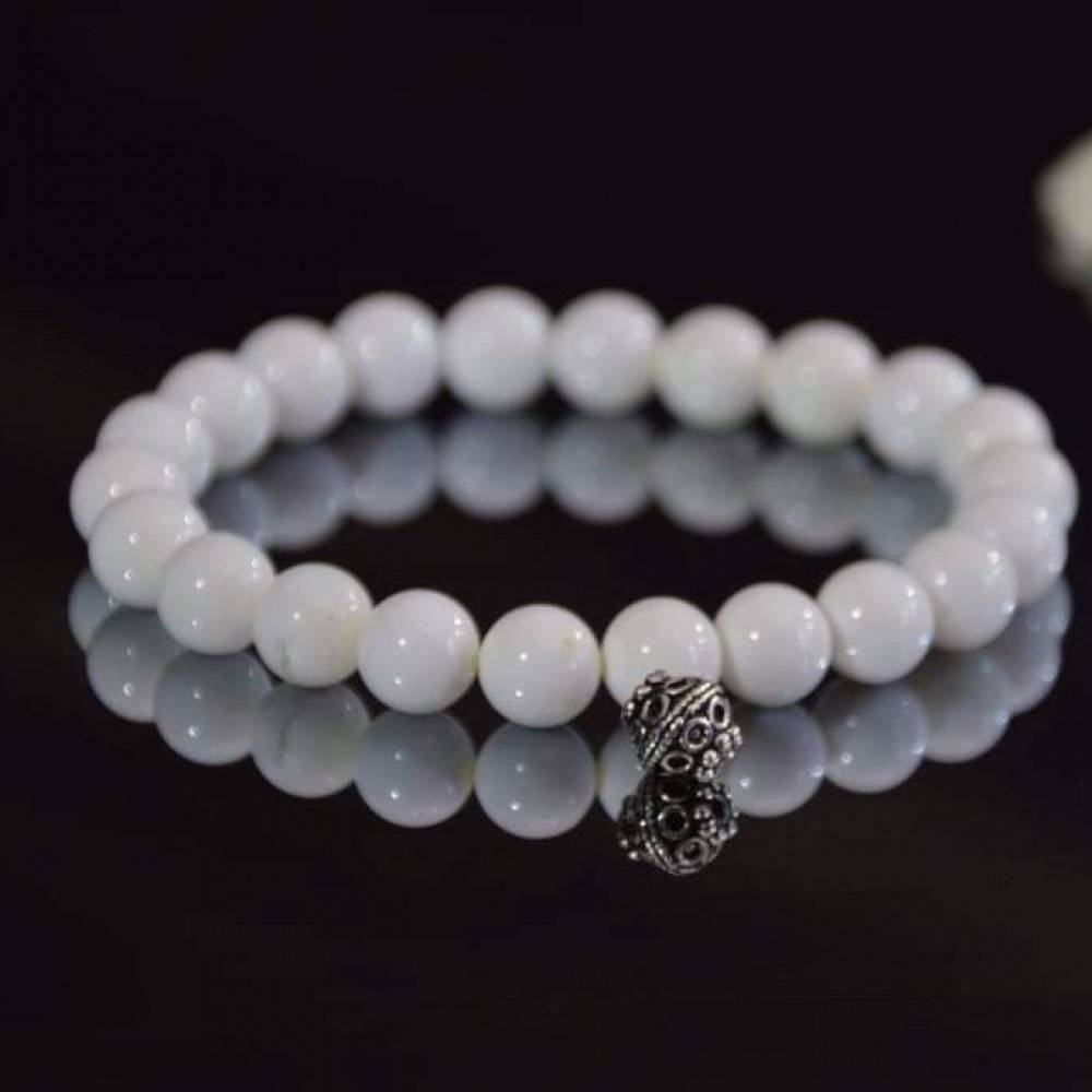 حجر سوار صدف ابيض 8mm