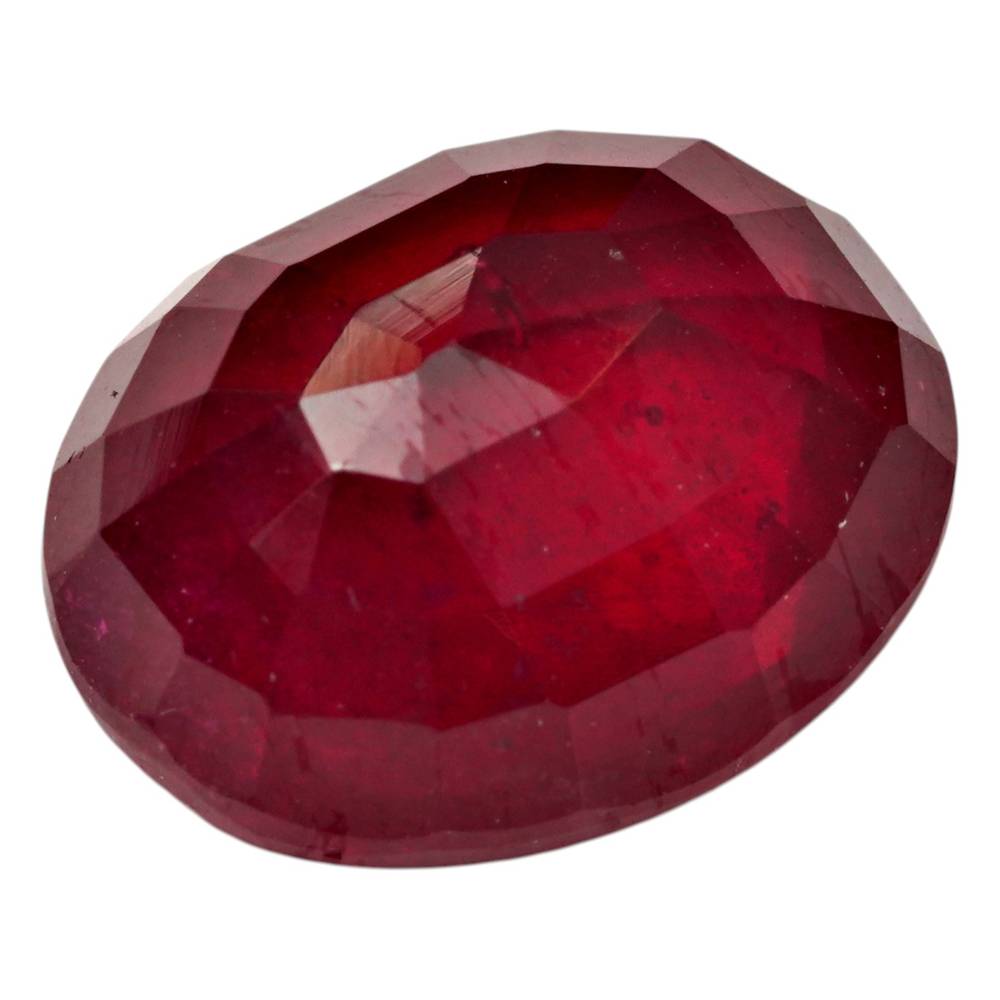 حجر ياقوت طبيعي معالج حراري  (Natural Ruby) بيضاوي بوزن 9.75 قيراط مع شهادة معتمدة