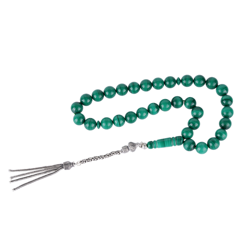 Natural Malachite Tasbih – Green Malachite Prayer Beads