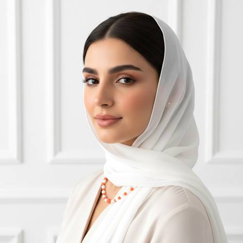 عقد لؤلؤ طبيعي بتفاصيل مرجانية برتقالية – تصميم فاخر